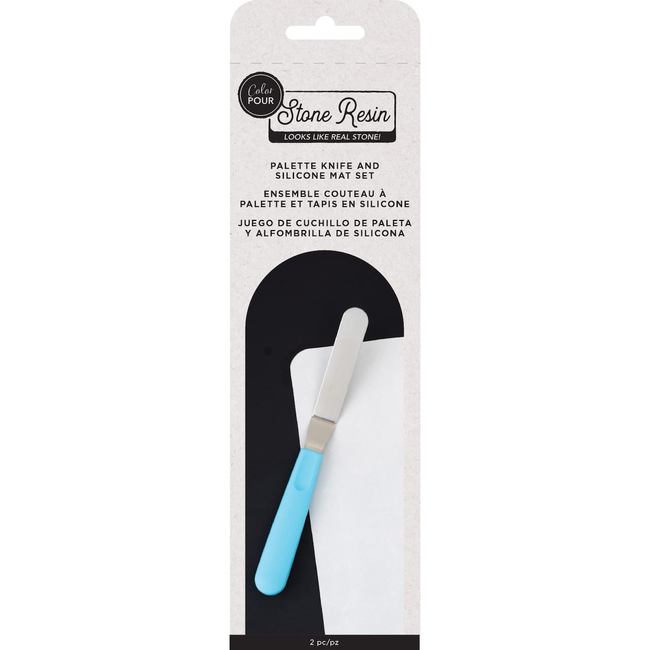 Color Pour Stone Resin Palette Knife & Silicone Mat Set